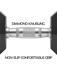 Philosophy Gym Rubber Coated Hex Dumbbell Hand Weight, 25 lbs
