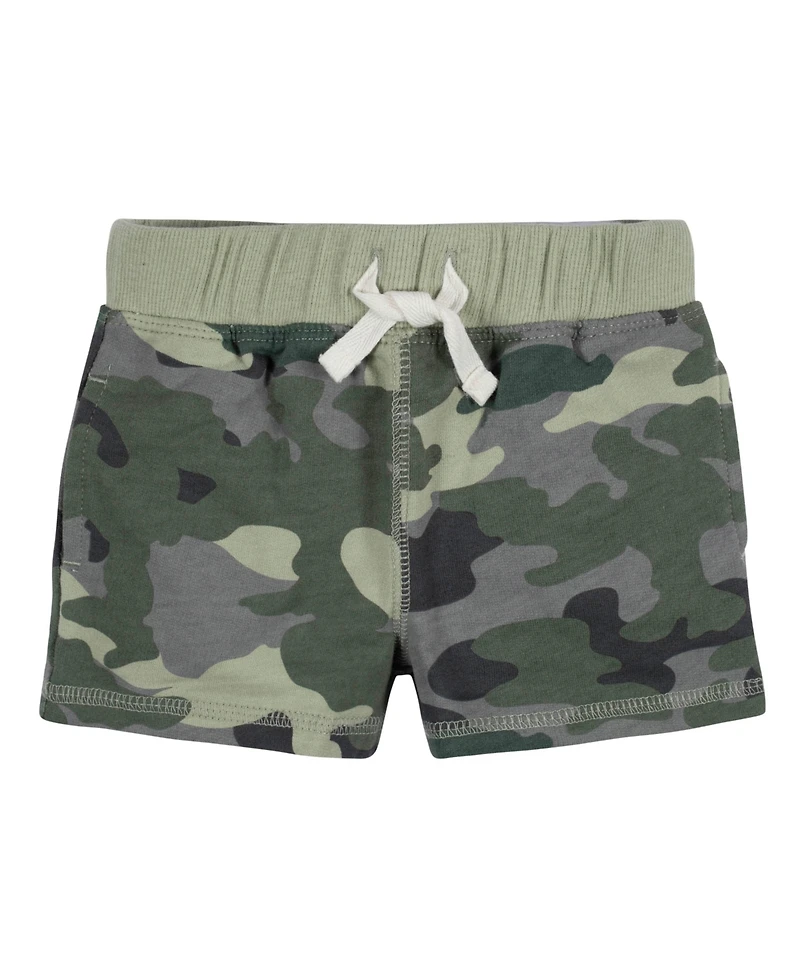 Gerber Baby Boys 3-Pack Pull-On Knit Shorts, Gray & Black, 18 Months