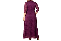 Kiyonna Women's Plus Maria Lace Evening Gown