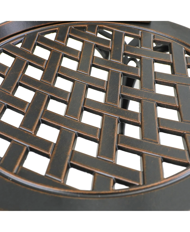 Outdoor Bistro Chairs Set of 2, Cast Aluminum Patio Dining Chairs, Bronze