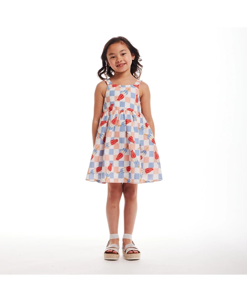 Andy & Evan Toddler Girls Toddler/Child Bomb Pop Print Linen Dress