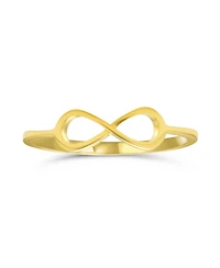 Bling Jewelry Minimalist Simple Midi Knuckle Finger Stackable Love Knot Infinity Ring Thin 1MM Band Yellow Gold Plated .925 Sterling Silver