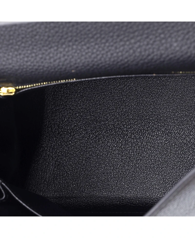 Pre-Owned HERMES Kelly Handbag Black Togo with Gold Hardware