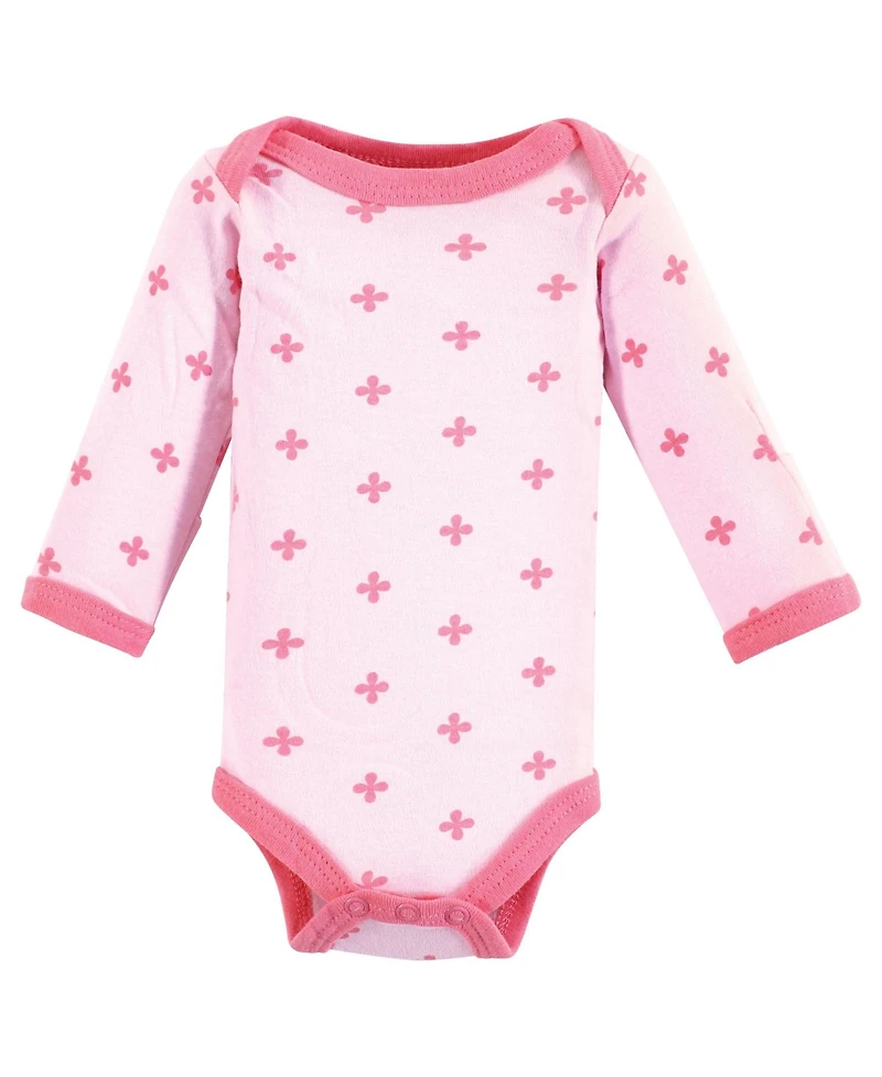 Luvable Friends Baby Girls Preemie Long Sleeve Bodysuits 3pk - Foxy