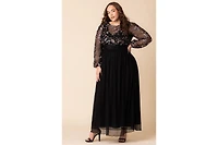 Kiyonna Plus Eternal Embroidered Bodice Evening Gown