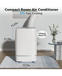 Zafro Portable Air Conditioner, 12000 Btu for Room up to 550 sq. ft, Dehumidifier & Fan, Portable Ac with 3 Fan Speeds, Automatic Louver Sweep,24H Tim