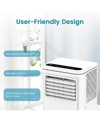 Cowsar 8000 Btu Portable Ac, 4 Modes, Cools 350sq.ft, Remote, Led Display, 24H Timer, 360° Wheels
