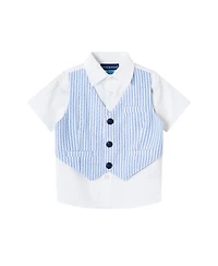 Andy & Evan Baby Boys Chambray Polo and Vest Set