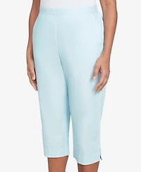Alfred Dunner Women's St. Thomas Heat Set Embroidered Capri Pants