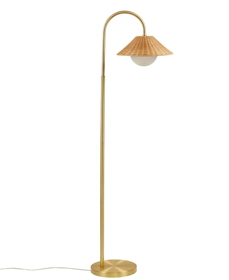 Ink+Ivy 66" Laguna Rattan Weave Shade Iron Floor Lamp