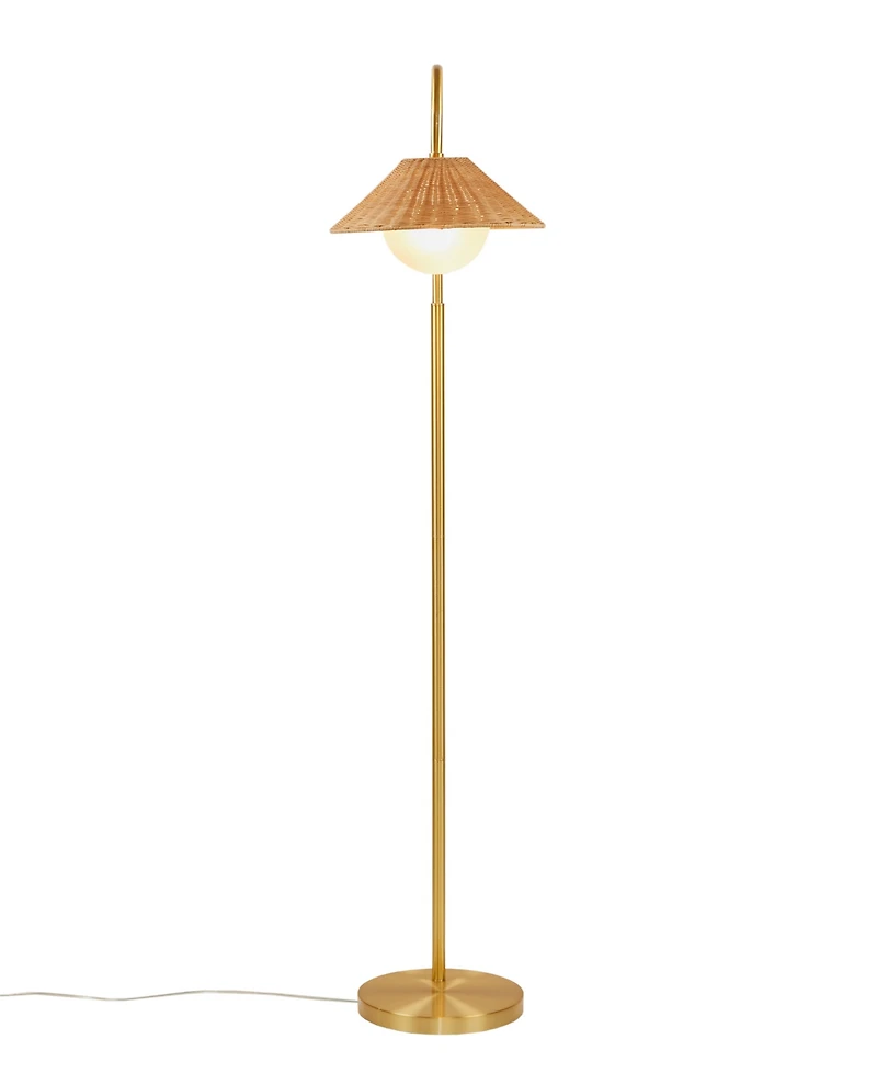 Ink+Ivy 66" Laguna Rattan Weave Shade Iron Floor Lamp