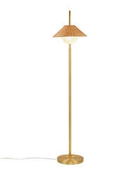 Ink+Ivy 66" Laguna Rattan Weave Shade Iron Floor Lamp