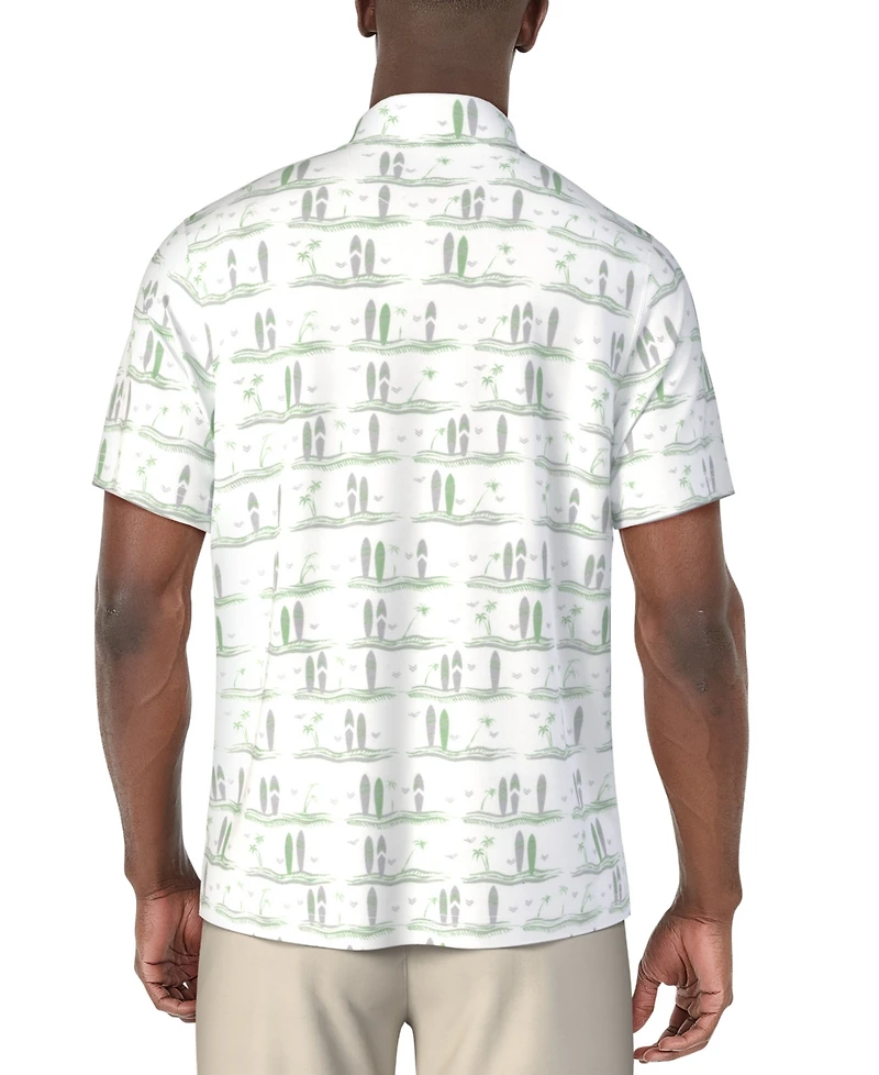 Pga Tour Men's Surfboard-Print Polo Shirt