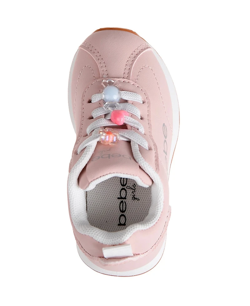 Bebe Toddler Girls Lace Charms Metallic Logo Shoe