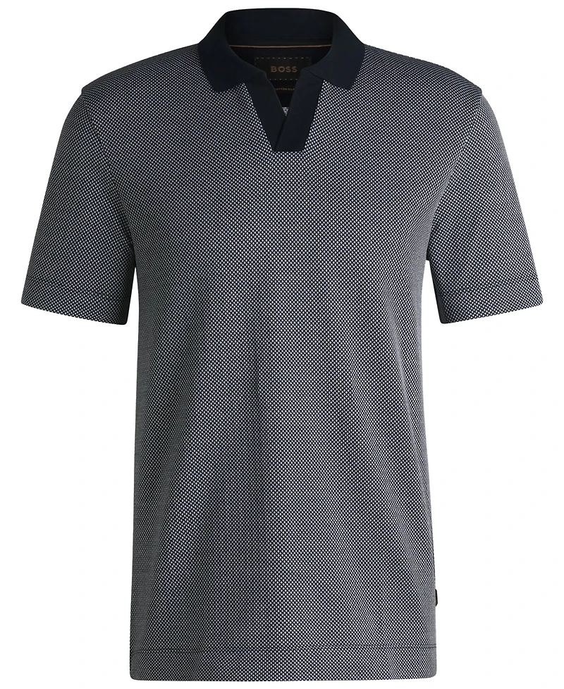 Boss by Hugo Boss Men's Cotton Silk Dot-Pattern Polo Shirt
