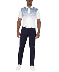 Pga Tour Men's Short Sleeve Ombre Geo Print Golf Polo Shirt