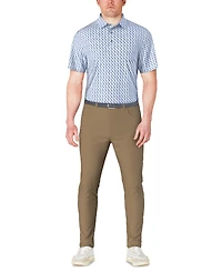 Pga Tour Men's Short Sleeve Pineapple Print Conversational Golf Polo Shirt
