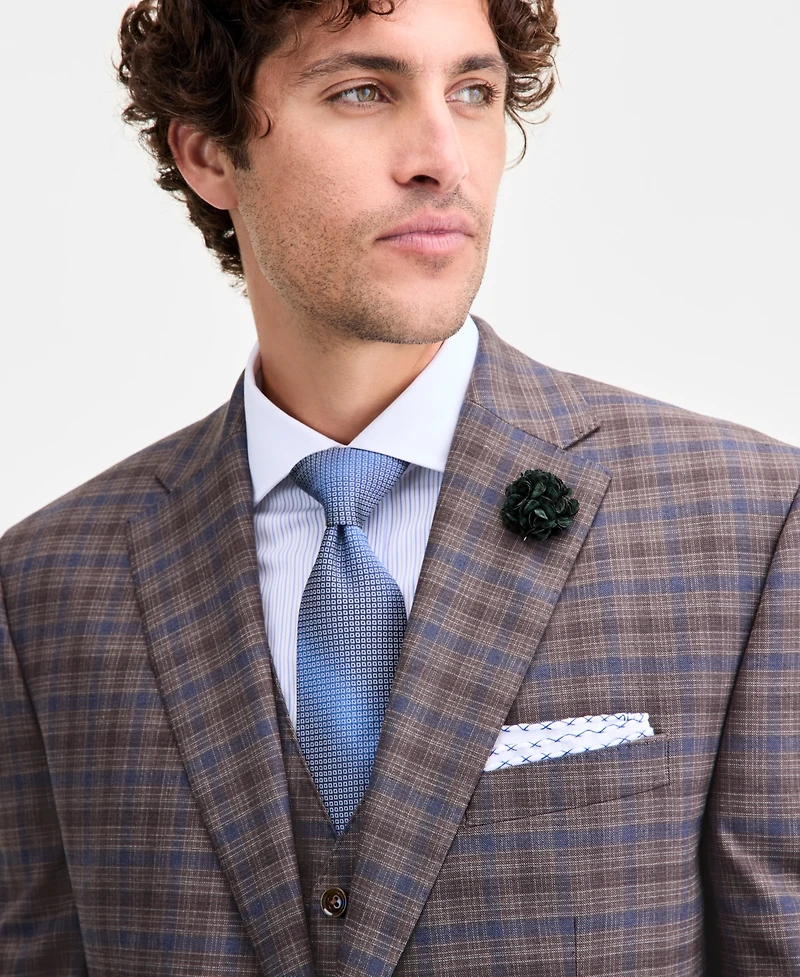 Tayion Collection Men's Classic-Fit Plaid Suit Separate Jacket
