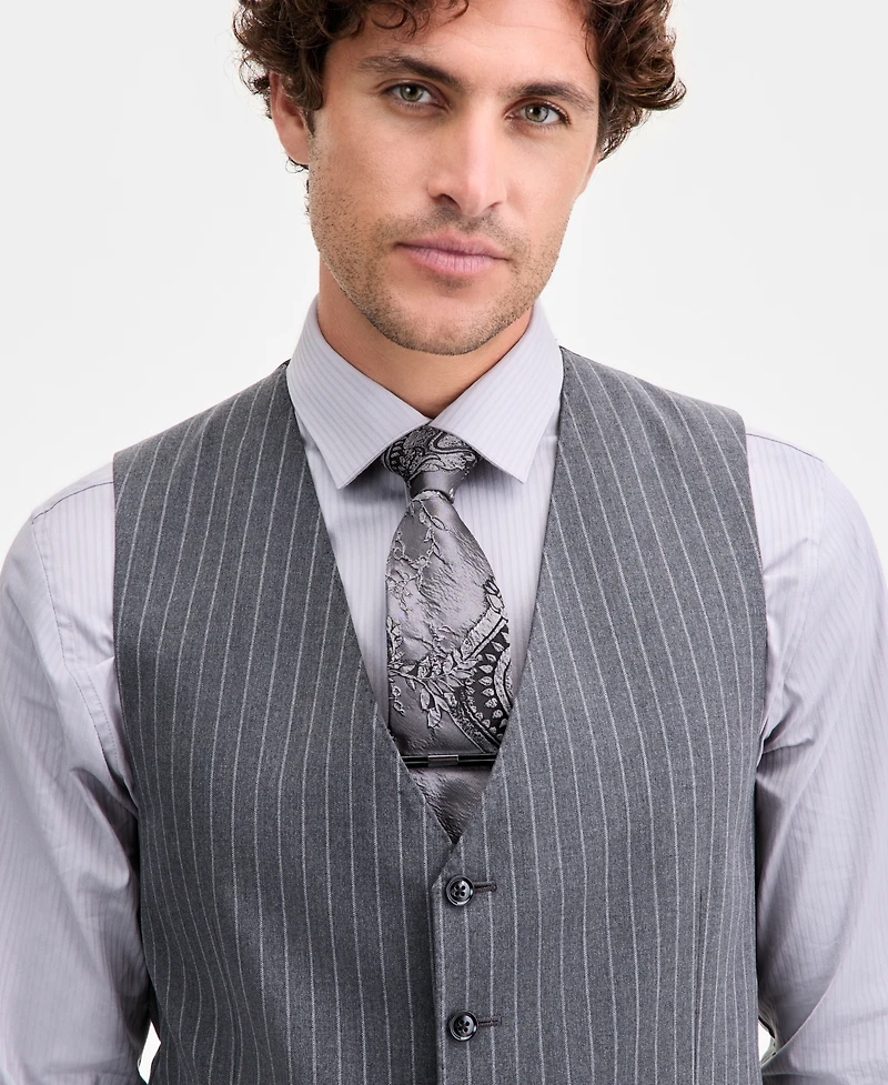 Tayion Collection Men's Classic-Fit Pinstripe Suit Separate Vest