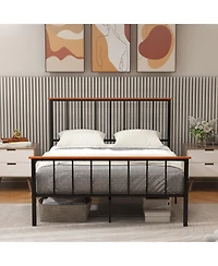 Queen Bed Frame with Headboard and Footboard-Queen Size