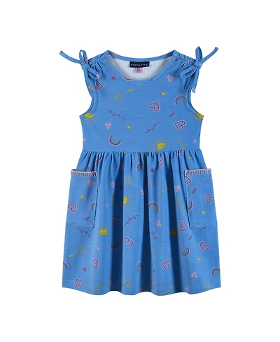 Andy & Evan Toddler Girls Toddler/Child Blue Printed Jersey Dress