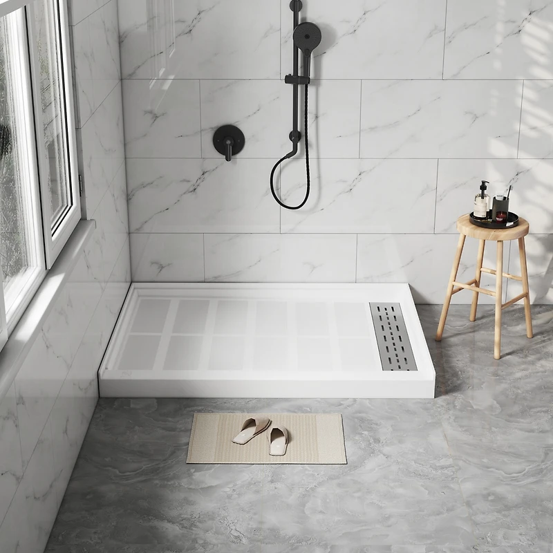 Casainc 48"W X 36"D Smc Single Threshold Shower Base Anti-Slip Shower Pan