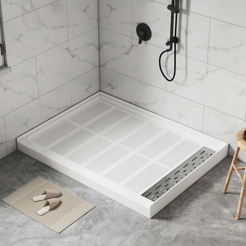 Casainc 48"W X 36"D Smc Single Threshold Shower Base Anti-Slip Shower Pan