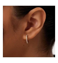 Ana Luisa Gold Huggie Hoop Earrings - Pave Huggie Hoops Medium