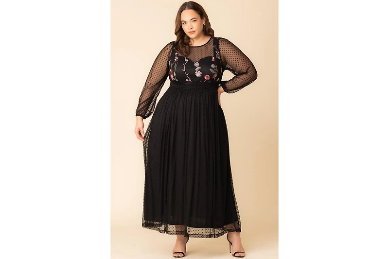 Kiyonna Plus Mystique Mixed Media Evening Gown