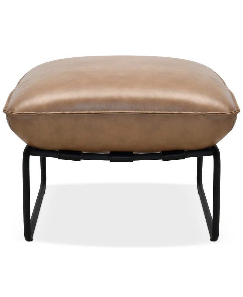 Briannie Leather Ottoman, Exclusively at Macy's