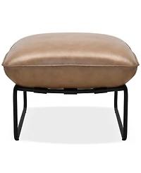 Briannie Leather Ottoman, Exclusively at Macy's