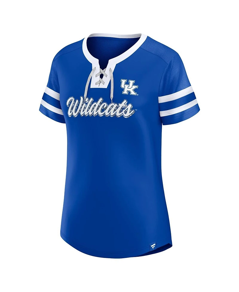 Fanatics Women's Royal Kentucky Wildcats Iconic Athena Lace-Up T-Shirt