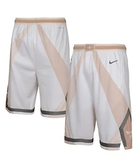 Nike Big Boys and Girls White Chicago Bulls 2024/25 City Edition Swingman Performance Shorts