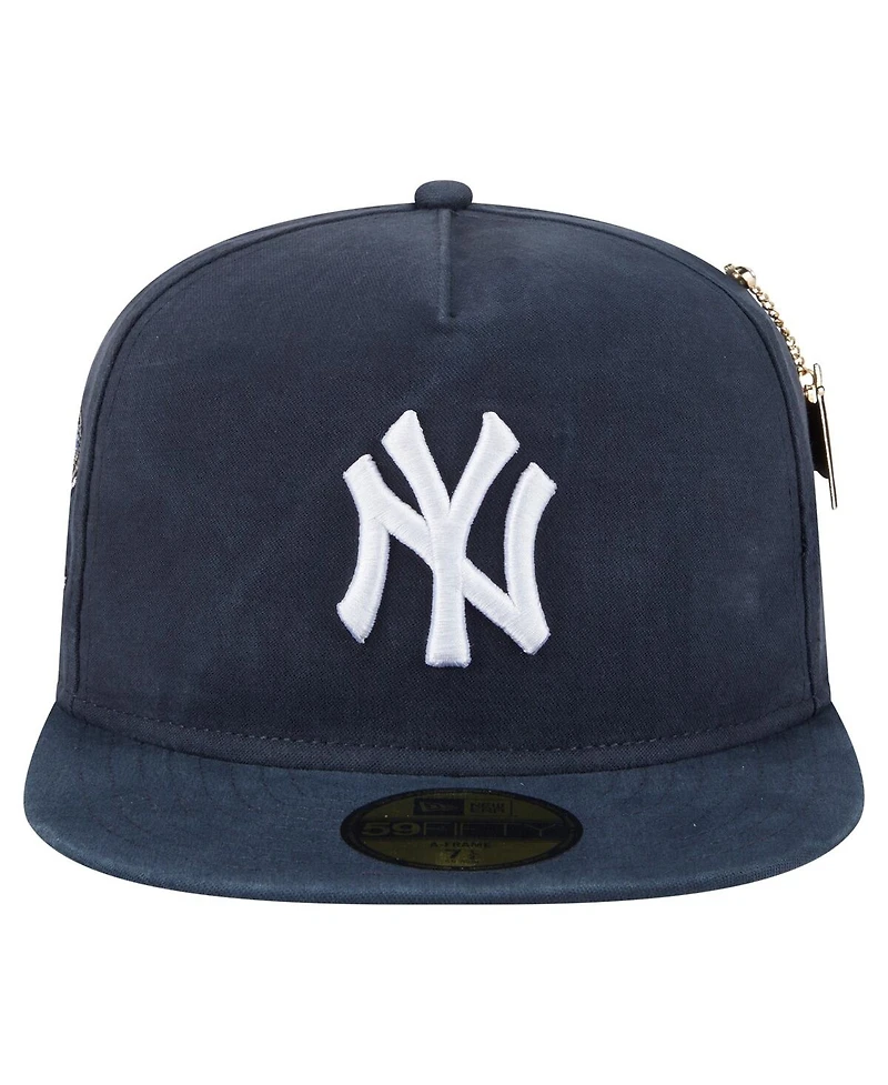 New Era Men's Navy New York Yankees Championship Side Flag A-Frame 59FIFTY Fitted Hat