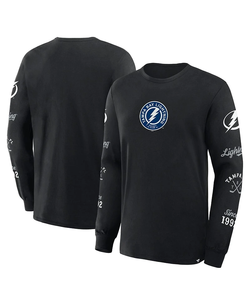 Fanatics Men's Black Tampa Bay Lightning Boxed Legacy Long Sleeve T-Shirt