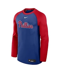 Nike Men's Royal/Red Philadelphia Phillies Authentic Collection Game Time Raglan Performance Long Sleeve T-Shirt