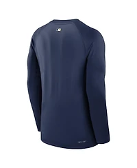 Nike Men's Navy Milwaukee Brewers Authentic Collection Game Time Raglan Performance Long Sleeve T-Shirt