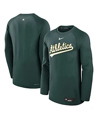 Nike Men's Green Athletics Authentic Collection Game Time Raglan Performance Long Sleeve T-Shirt