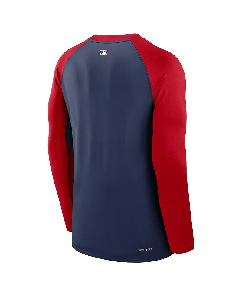 Nike Men's Navy/Red St. Louis Cardinals Authentic Collection Game Time Raglan Performance Long Sleeve T-Shirt