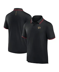 Fanatics Men's Black Chicago Blackhawks Front Office Move Mono Polo Shirt