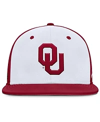 Nike Men's White/Crimson Oklahoma Sooners On-Field Dugout True Performance Fitted Hat