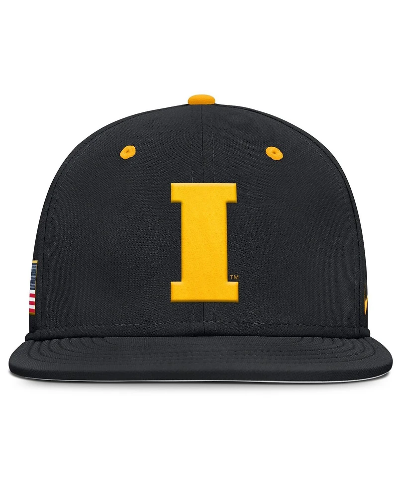 Nike Men's Black Iowa Hawkeyes On-Field Dugout True Performance Fitted Hat