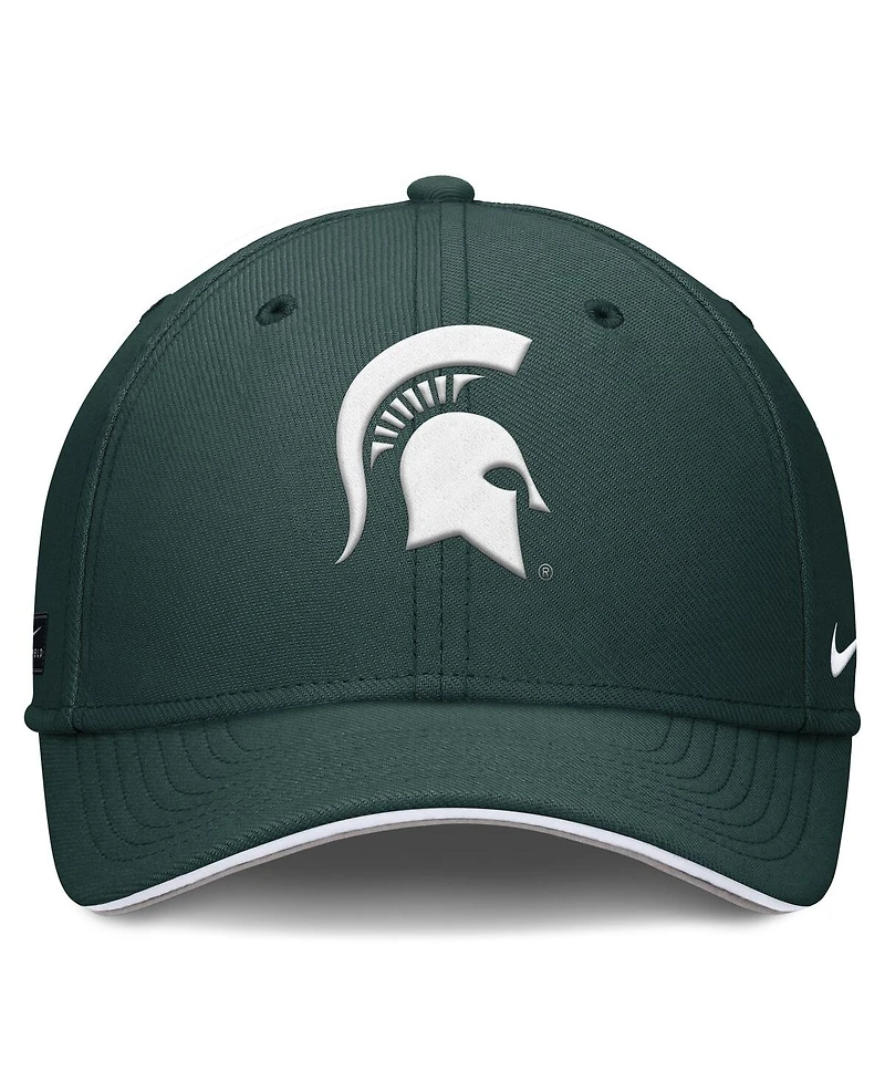 Nike Men's Green Michigan State Spartans 2025 Dugout Coaches Rise Swoosh Performance Flex Hat