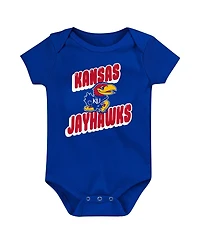 Outerstuff Newborn Royal Kansas Jayhawks Sunday Comics Bodysuit Set 3-Pack