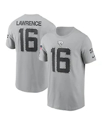 Nike Men's Trevor Lawrence Gray Jacksonville Jaguars 2024 Salute To Service Name Number T-Shirt