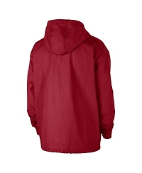 Nike Men's Red Miami Heat Courtside Premium Club Anorak Quarter-Zip Pullover Hoodie