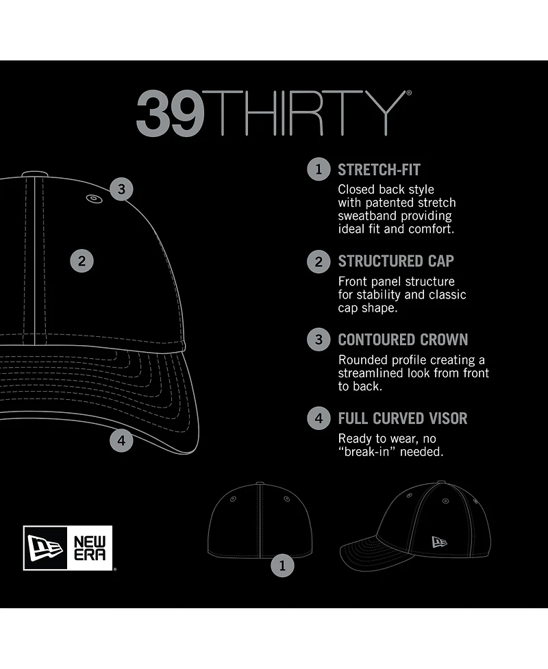 New Era Men's Heather Gray/Black New Orleans Saints Striped 39THIRTY Flex Hat