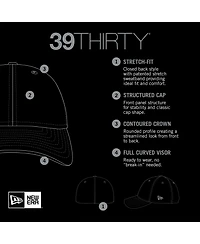 New Era Men's Heather Gray/Black New Orleans Saints Striped 39THIRTY Flex Hat