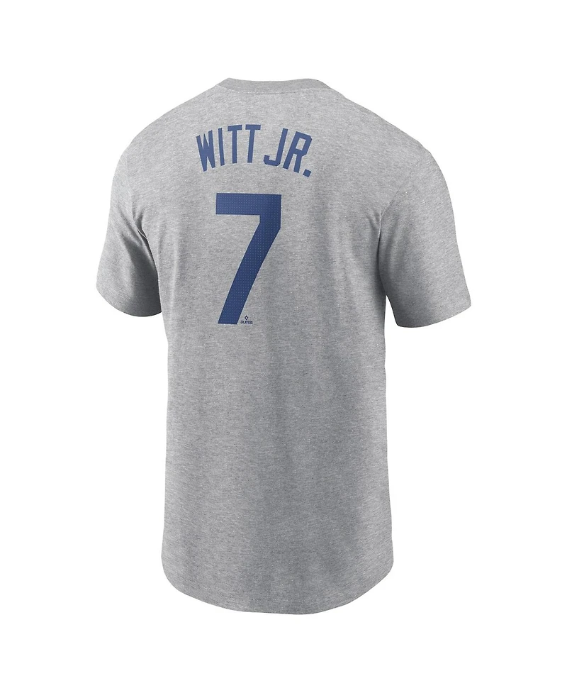 Nike Men's Bobby Witt Jr. Gray Kansas City Royals Fuse Name Number T-Shirt