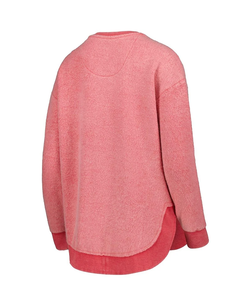Pressbox Women's Red Maryland Terrapins Ponchoville Pullover Sweatshirt